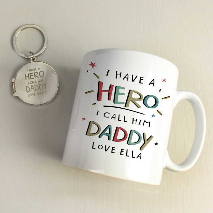 Personalised I Have A Hero Round Photo Keyring - part of the Gifts Finder Personalised Keyrings collection