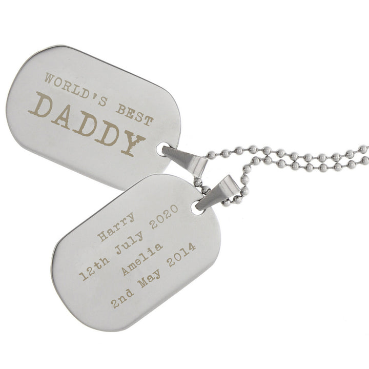 Buy Personalised Free Text Steel Double Dog Tag Necklace at www.giftsfinder.co.uk