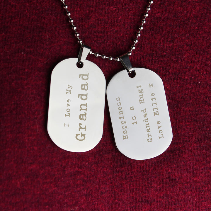 Buy Personalised Free Text Steel Double Dog Tag Necklace at www.giftsfinder.co.uk