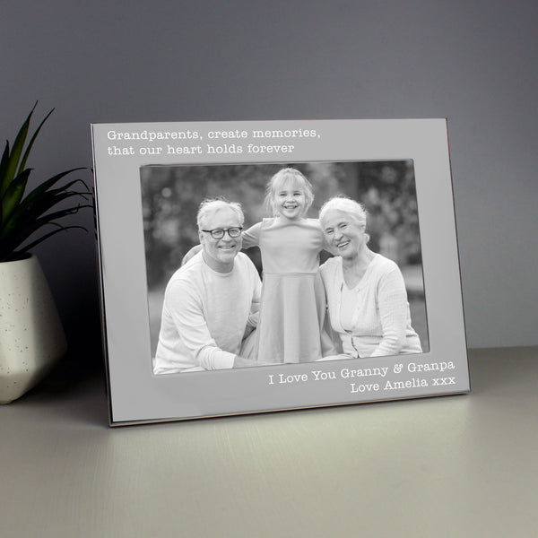 Buy Personalised Free Text 5 x 7 Silver Photo Frame at www.giftsfinder.co.uk