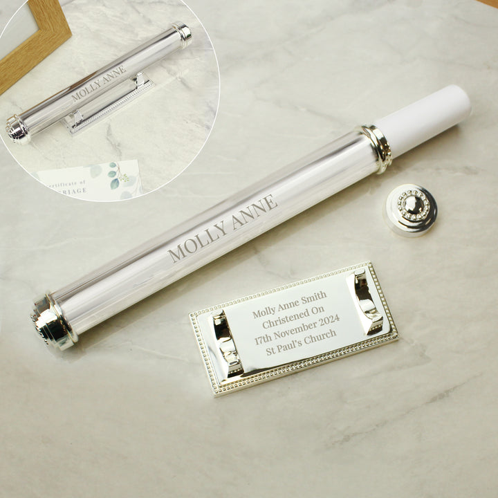 Buy Personalised Free Text Silver Plated Certificate Holder available now at www.giftsfinder.co.uk