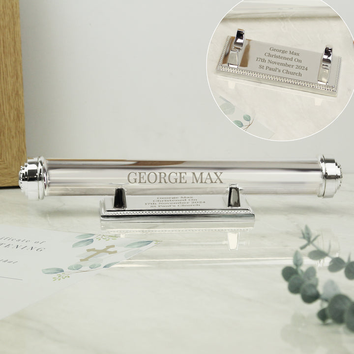 Buy Personalised Free Text Silver Plated Certificate Holder available now at www.giftsfinder.co.uk