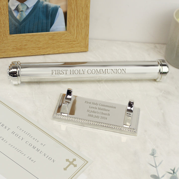 Buy Personalised Free Text Silver Plated Certificate Holder available now at www.giftsfinder.co.uk