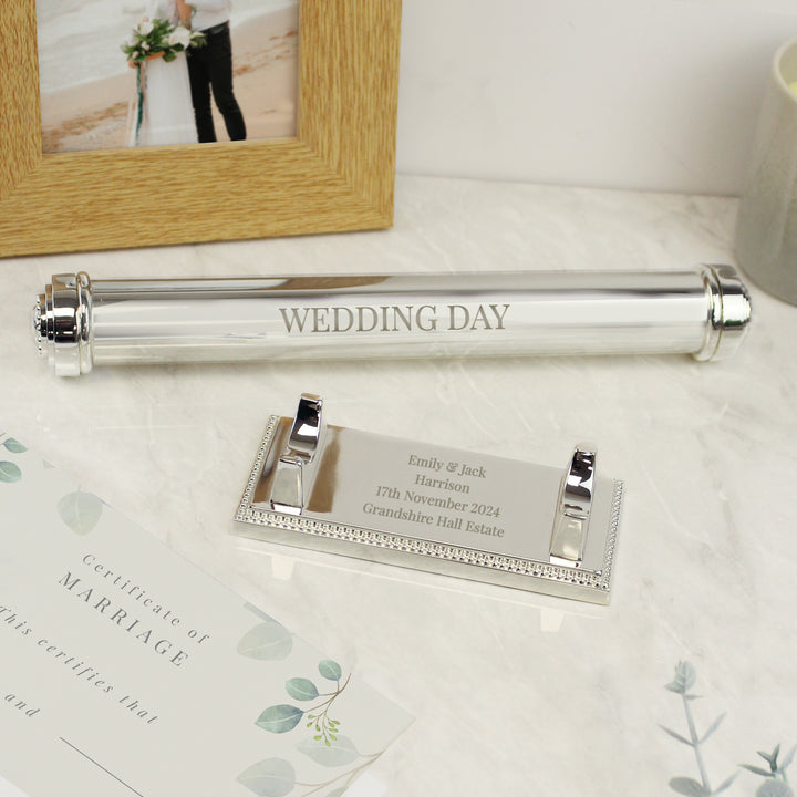 Buy Personalised Free Text Silver Plated Certificate Holder available now at www.giftsfinder.co.uk