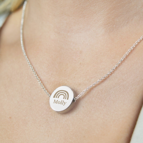 Personalised Rainbow Disc Necklace in gift category Necklaces