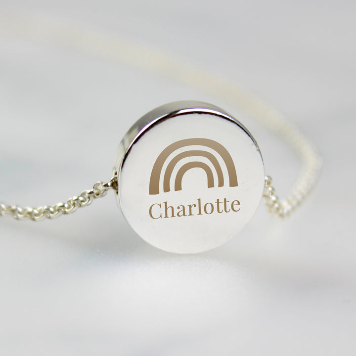 Personalised Rainbow Disc Necklace in gift category Necklaces