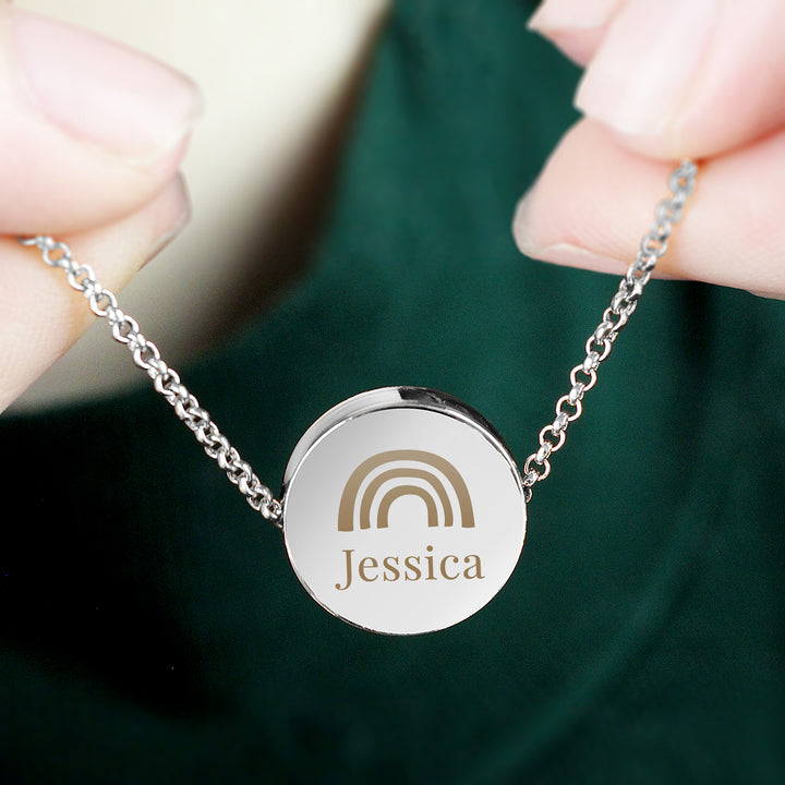 Personalised Rainbow Disc Necklace in gift category Necklaces