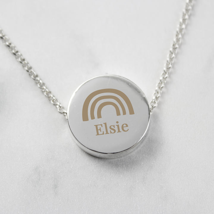 Personalised Rainbow Disc Necklace in gift category Necklaces