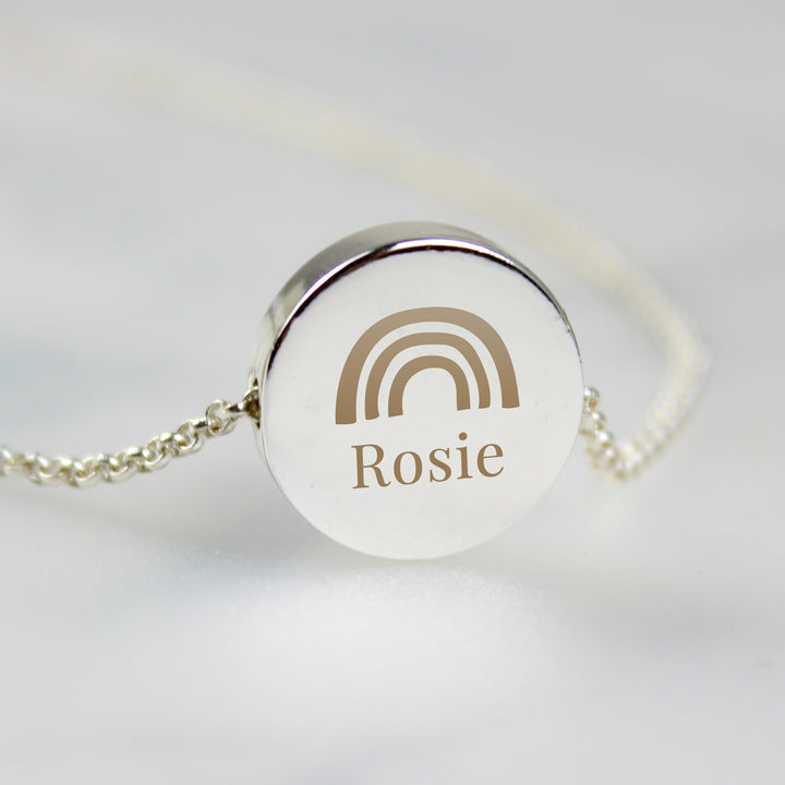 Personalised Rainbow Disc Necklace in gift category Necklaces