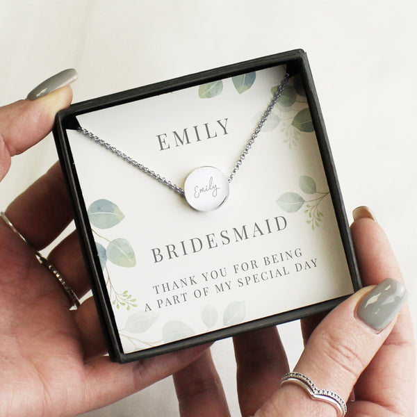 Buy Personalised Botanical Sentiment Silver Tone Necklace and Box available now at www.giftsfinder.co.uk