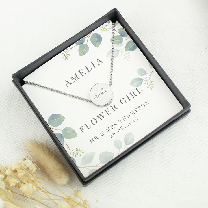 Personalised Botanical Sentiment Silver Tone Necklace And Box - part of the Gifts Finder Personalised Necklaces collection