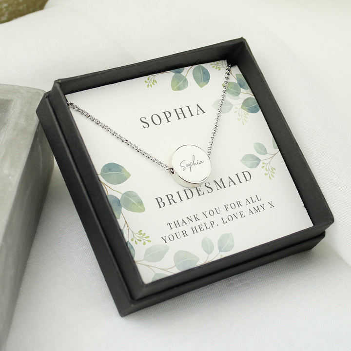 Personalised Botanical Sentiment Silver Tone Necklace And Box - part of the Gifts Finder Personalised Necklaces collection