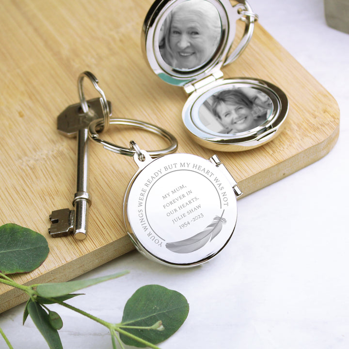 Buy Personalised In Loving Memory Round Photo Keyring available now at www.giftsfinder.co.uk