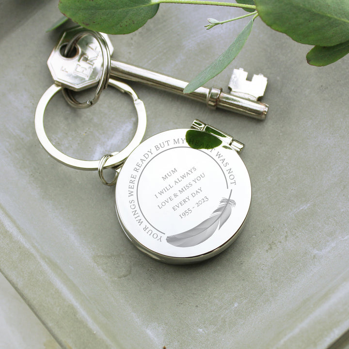 Buy Personalised In Loving Memory Round Photo Keyring available now at www.giftsfinder.co.uk