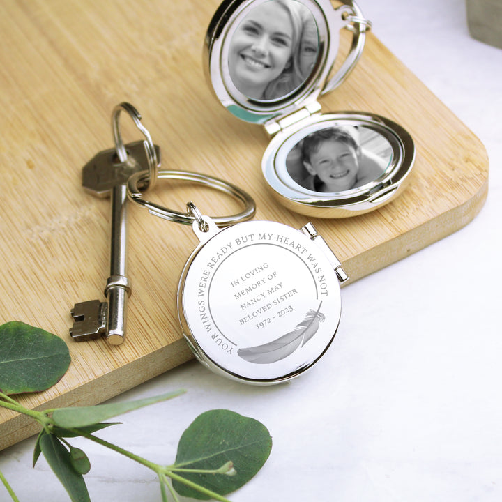 Buy Personalised In Loving Memory Round Photo Keyring available now at www.giftsfinder.co.uk