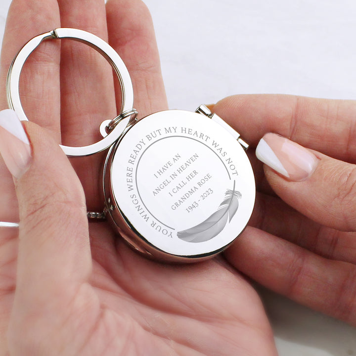 Buy Personalised In Loving Memory Round Photo Keyring available now at www.giftsfinder.co.uk