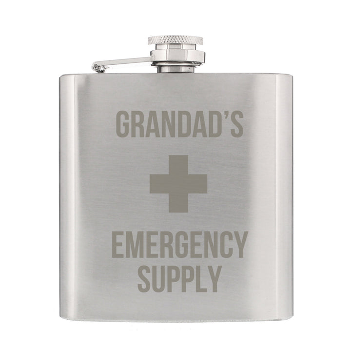 Buy Personalised Emergency Supply Hip Flask - Father's Day gift available now at www.giftsfinder.co.uk