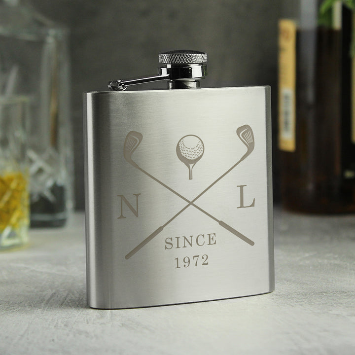 Buy Personalised Golf Hip Flask - Father's Day gift available now at www.giftsfinder.co.uk