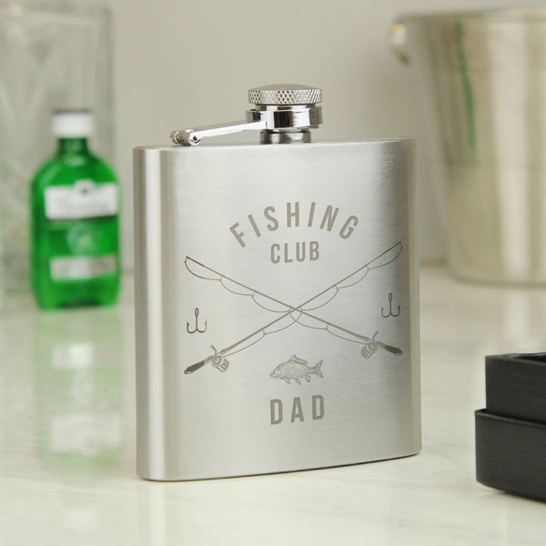 Buy Personalised Fishing Hip Flask - Father's Day gift available now at www.giftsfinder.co.uk