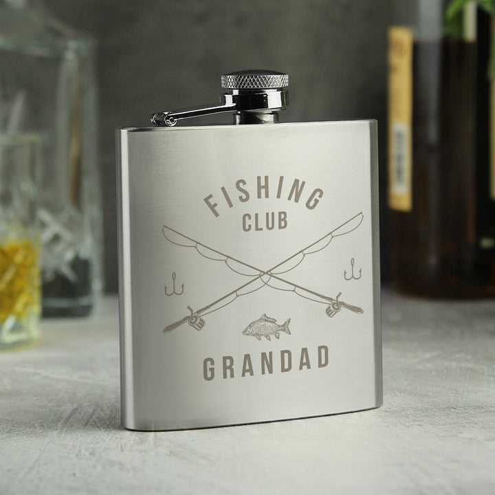 Buy Personalised Fishing Hip Flask - Father's Day gift available now at www.giftsfinder.co.uk