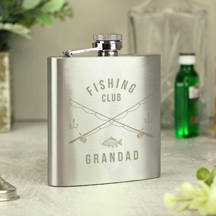 Buy Personalised Fishing Hip Flask - Father's Day gift available now at www.giftsfinder.co.uk