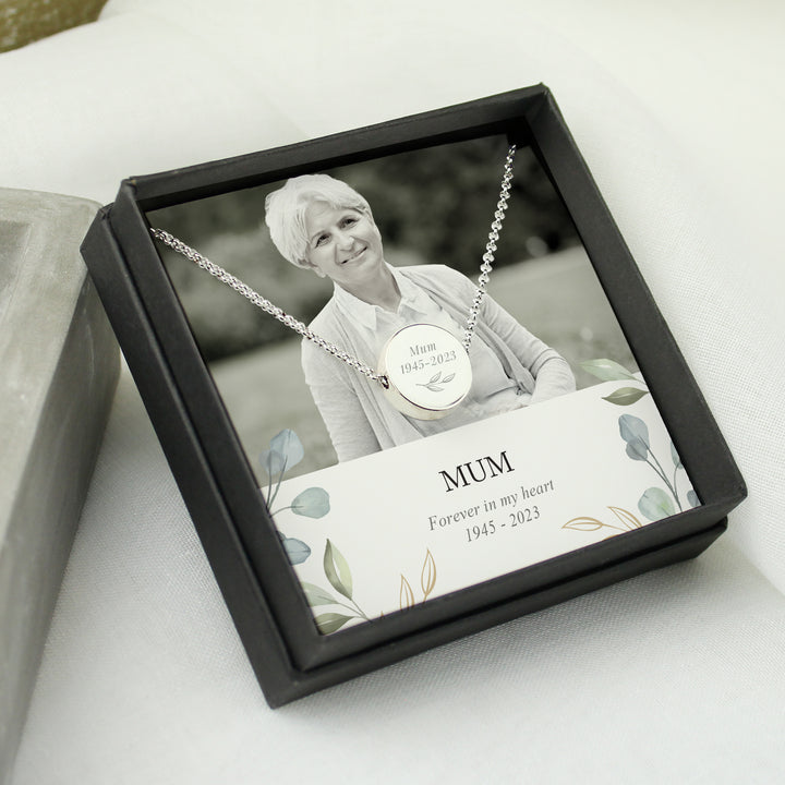 Personalised Botanical Memorial Photo Upload Necklace And Box - part of the Gifts Finder Personalised Memorials collection