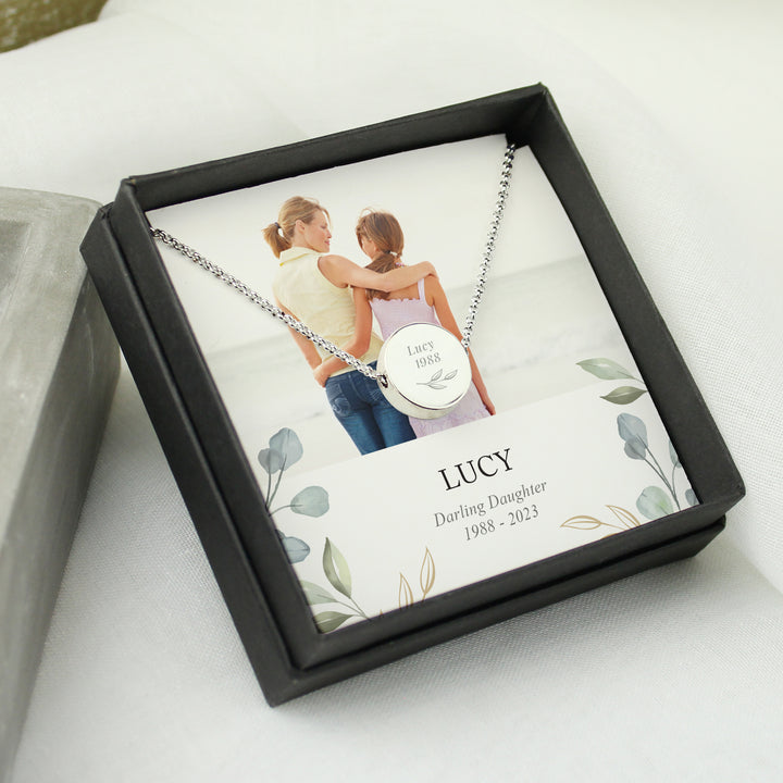 Personalised Botanical Memorial Photo Upload Necklace And Box - part of the Gifts Finder Personalised Memorials collection