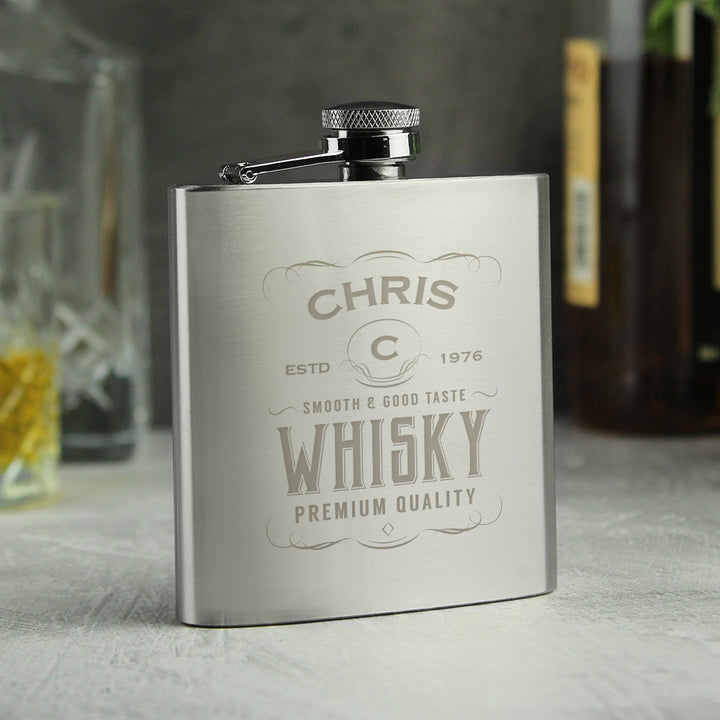 Personalised Whisky Hip Flask - Father's Day gift in gift category Personalised Hip Flasks