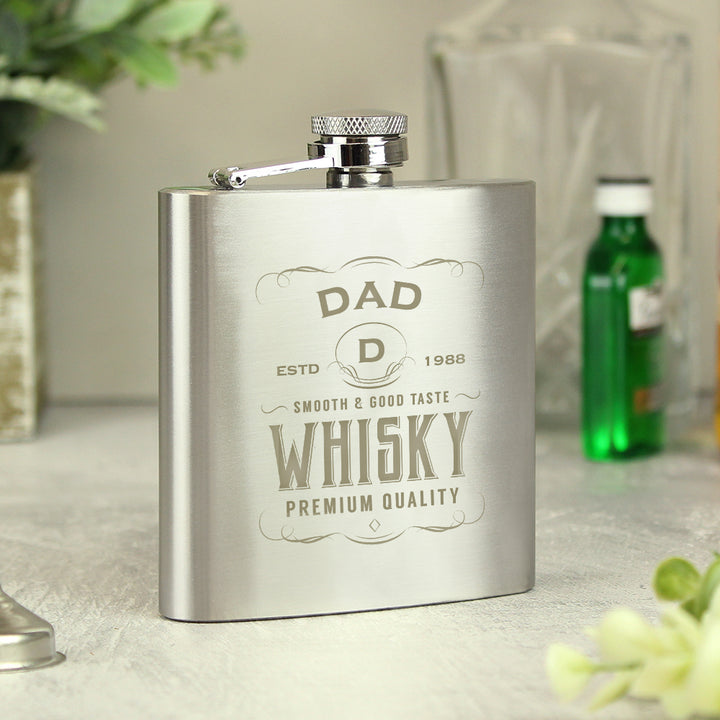 Personalised Whisky Hip Flask - Father's Day gift in gift category Personalised Hip Flasks