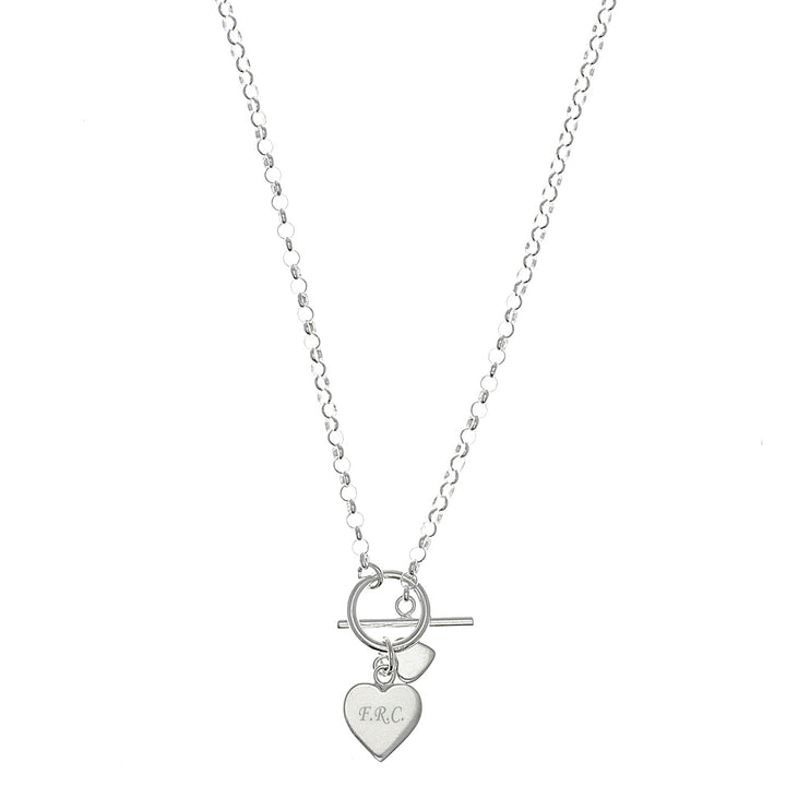 Buy Personalised Hearts T-Bar Necklace available now at www.giftsfinder.co.uk