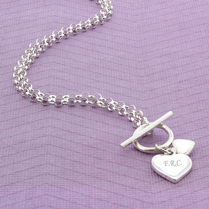 Buy Personalised Hearts T-Bar Necklace available now at www.giftsfinder.co.uk