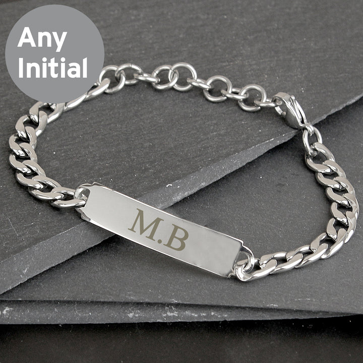 Buy Personalised Initial Stainless Steel Unisex Bracelet at www.giftsfinder.co.uk