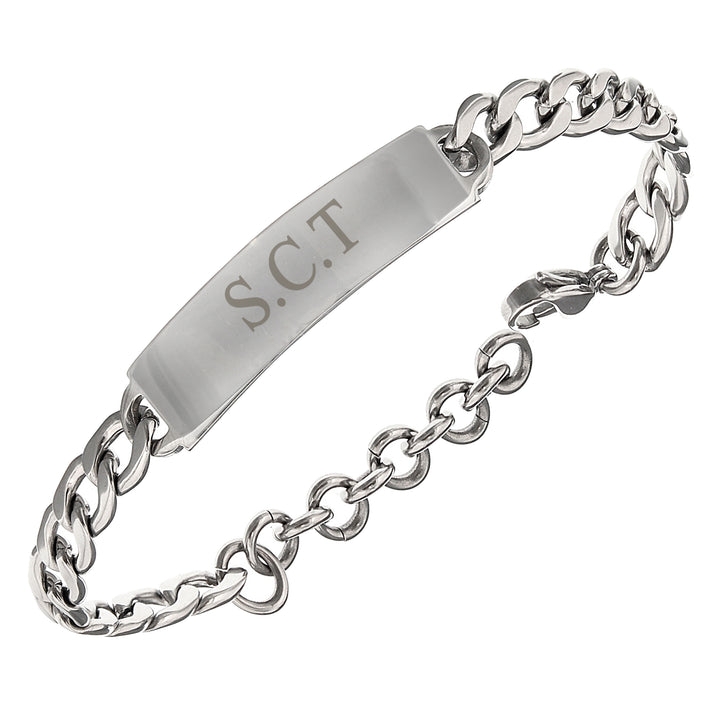 Buy Personalised Initial Stainless Steel Unisex Bracelet at www.giftsfinder.co.uk