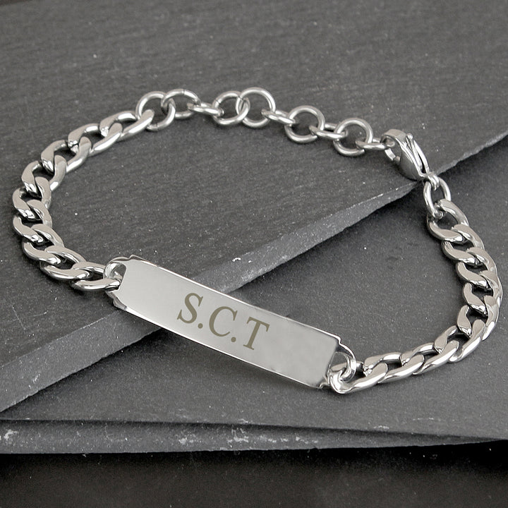 Buy Personalised Initial Stainless Steel Unisex Bracelet at www.giftsfinder.co.uk