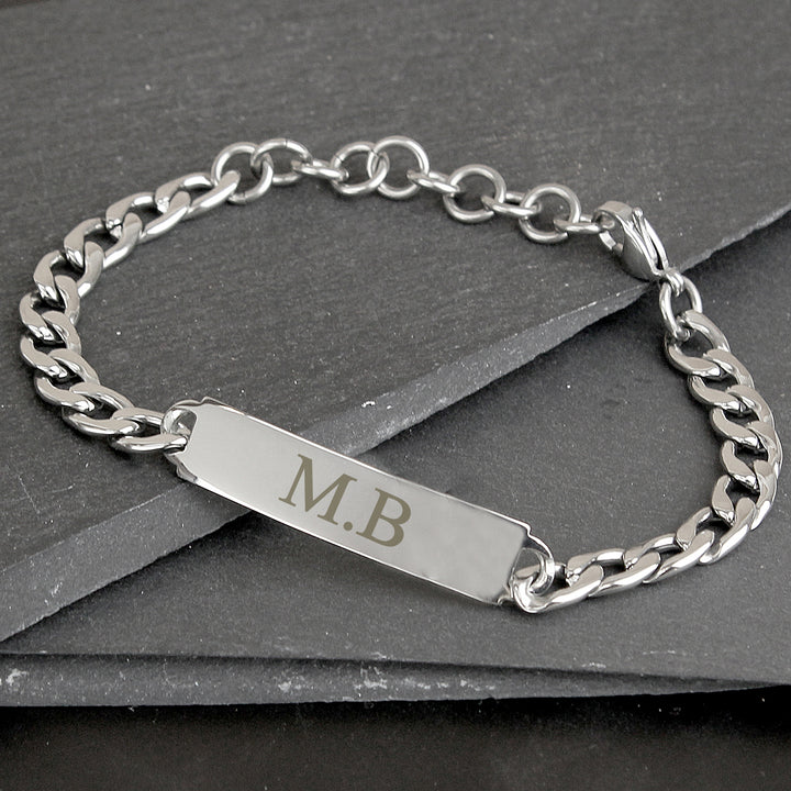 Buy Personalised Initial Stainless Steel Unisex Bracelet at www.giftsfinder.co.uk