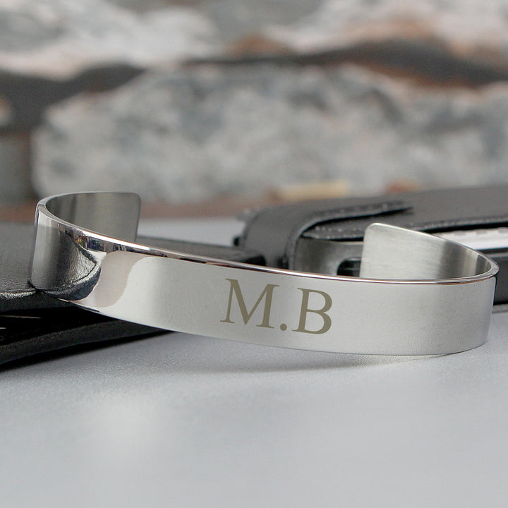 Buy Personalised Initial Stainless Steel Bangle at www.giftsfinder.co.uk