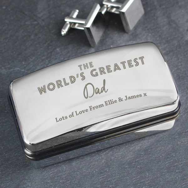 Buy Personalised 'The World's Greatest' Cufflink Box at www.giftsfinder.co.uk