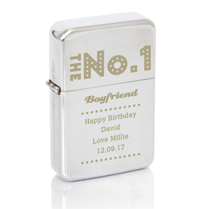 Personalised The No.1 Silver Lighter in gift category Personalised Lighters