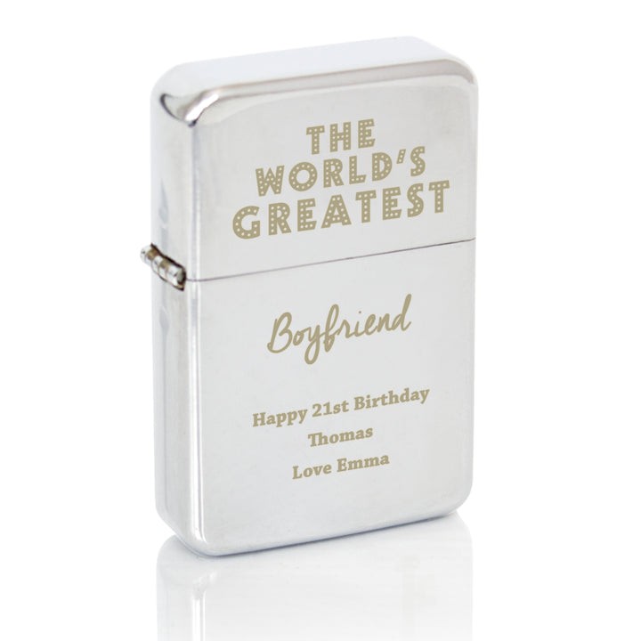 Buy Personalised 'The World's Greatest' Silver Lighter at www.giftsfinder.co.uk