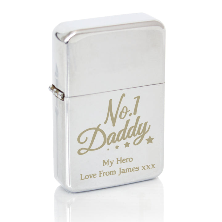 Buy Personalised No.1 Daddy Silver Lighter at www.giftsfinder.co.uk