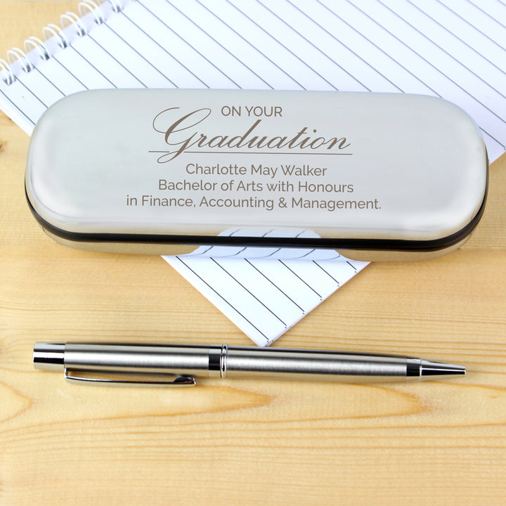 Buy Personalised Graduation Pen and Box Set at www.giftsfinder.co.uk