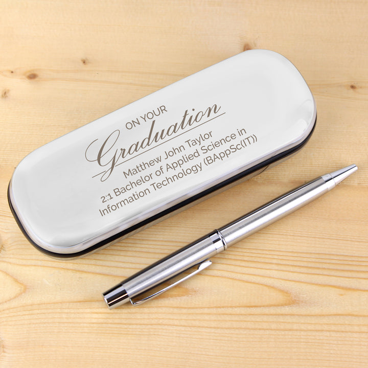 Buy Personalised Graduation Pen and Box Set at www.giftsfinder.co.uk