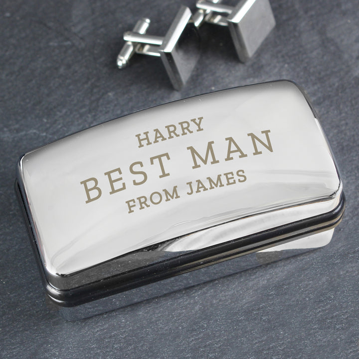 Buy Personalised Wedding Cufflink Box at www.giftsfinder.co.uk