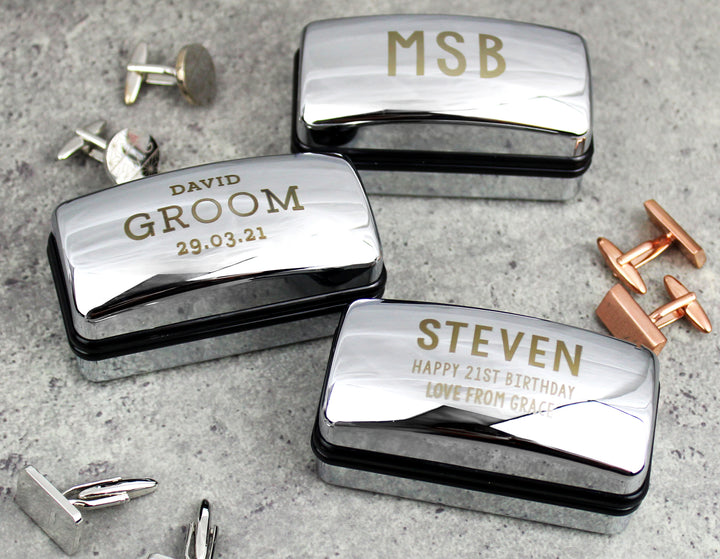 Buy Personalised Wedding Cufflink Box at www.giftsfinder.co.uk