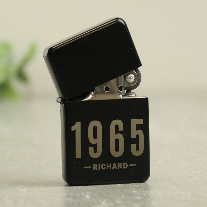 Buy Personalised Date & Name Black Lighter - Father's Day gift available now at www.giftsfinder.co.uk