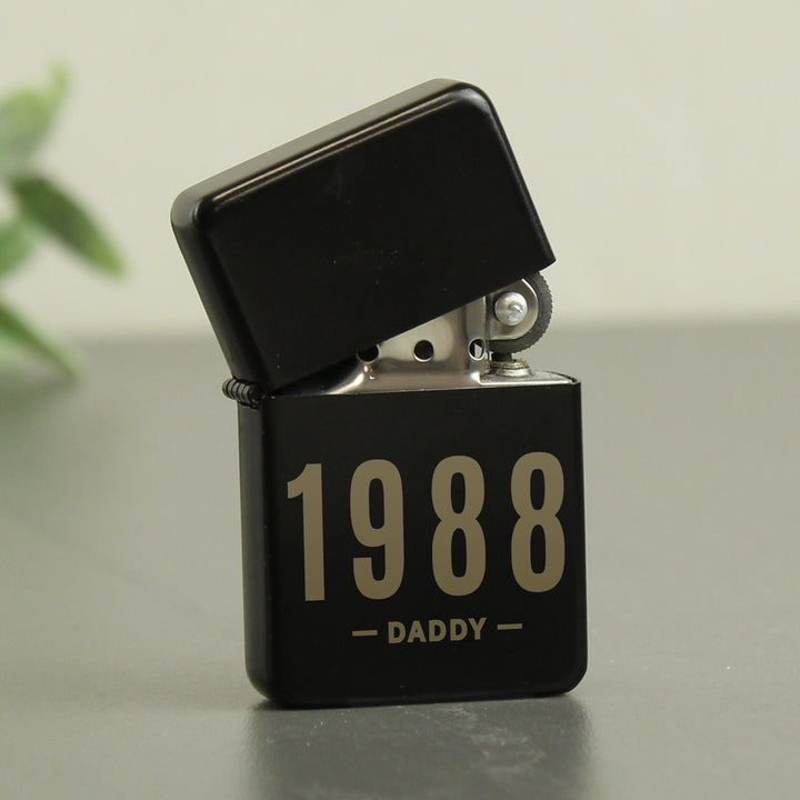 Buy Personalised Date & Name Black Lighter - Father's Day gift available now at www.giftsfinder.co.uk