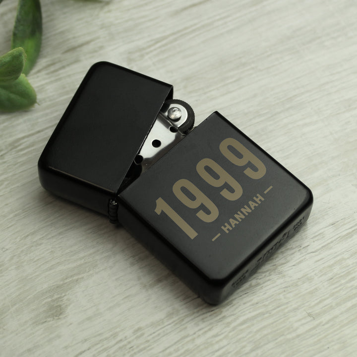 Buy Personalised Date & Name Black Lighter - Father's Day gift available now at www.giftsfinder.co.uk