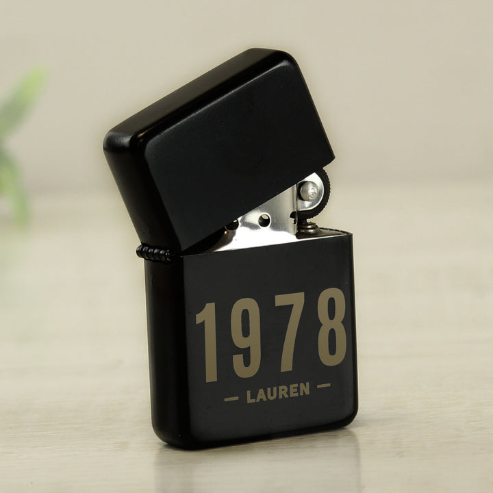 Buy Personalised Date & Name Black Lighter - Father's Day gift available now at www.giftsfinder.co.uk