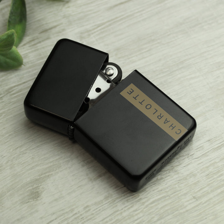 Personalised Name Only Black Lighter - Father's Day Gift - part of the Gifts Finder Personalised Lighters collection