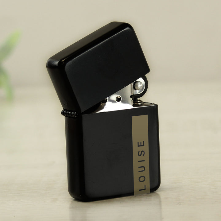 Buy Personalised Name Only Black Lighter at www.giftsfinder.co.uk